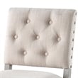 Bowery Hill Driftwood Gray Wood Frame Button Tufted Fabric Upholstered Bar Stool