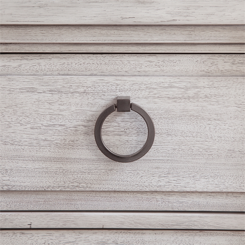 Bowery Hill Modern Farmhouse Wood 5-Drawer Chest in Oyster White