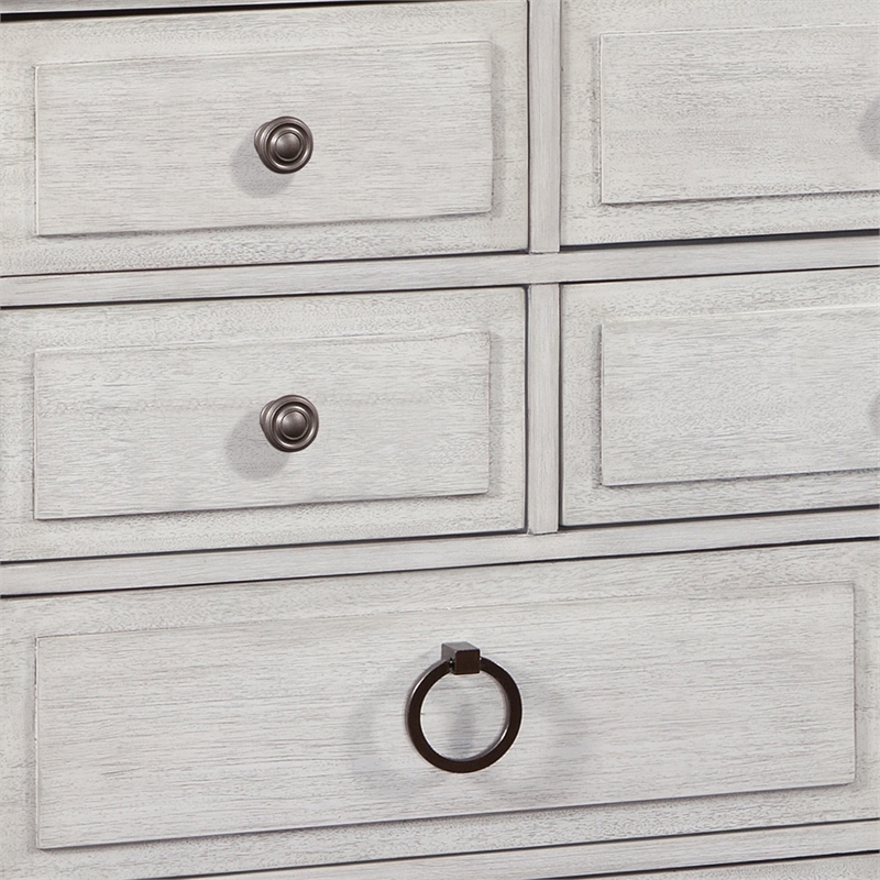 Bowery Hill Modern Farmhouse Wood Gentlemen's Chest in Oyster White