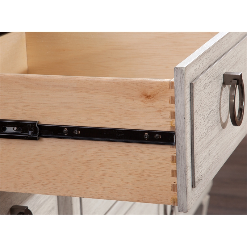 Bowery Hill Modern Farmhouse Wood Gentlemen's Chest in Oyster White