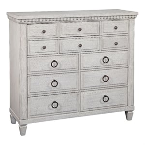 Bowery Hill Modern Farmhouse Wood Gentlemen's Chest in Oyster White