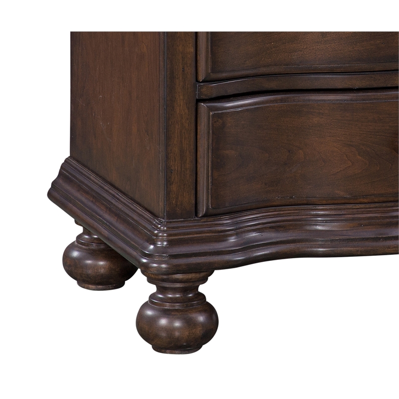 Bowery Hill Tobacco Brown 3-Drawer Traditional Style Wood Nightstand