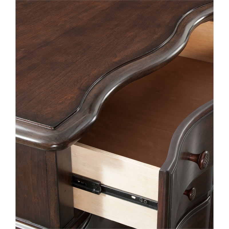 Bowery Hill Tobacco Brown 3-Drawer Traditional Style Wood Nightstand