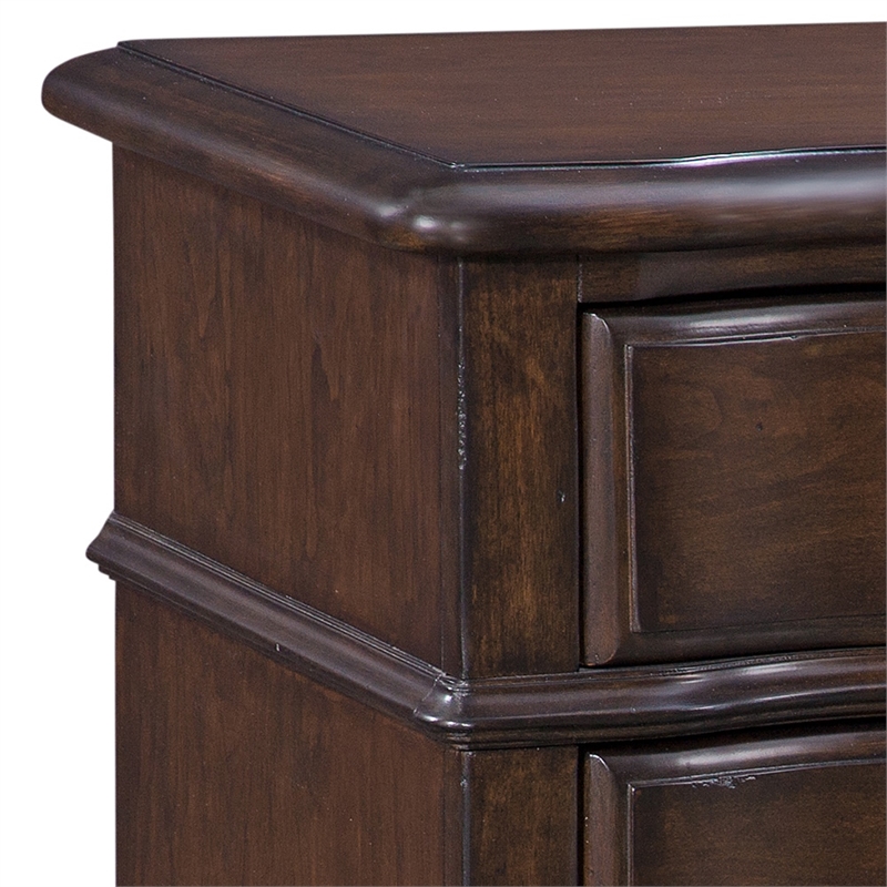 Bowery Hill Tobacco Brown 3-Drawer Traditional Style Wood Nightstand