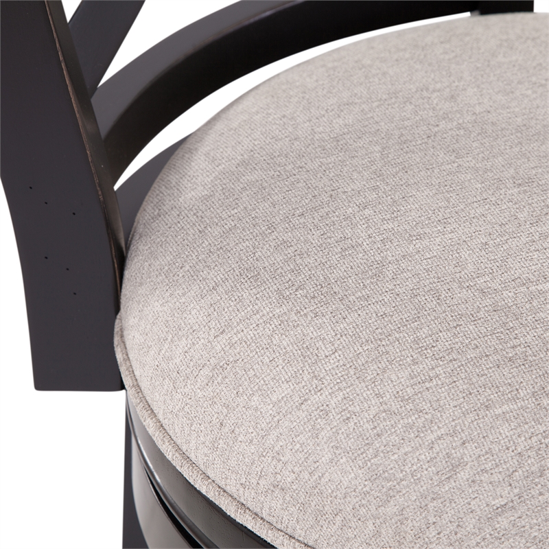 Bowery Hill Black X-back Swivel Solid Wood 26-inch Seat Height Bar Stool