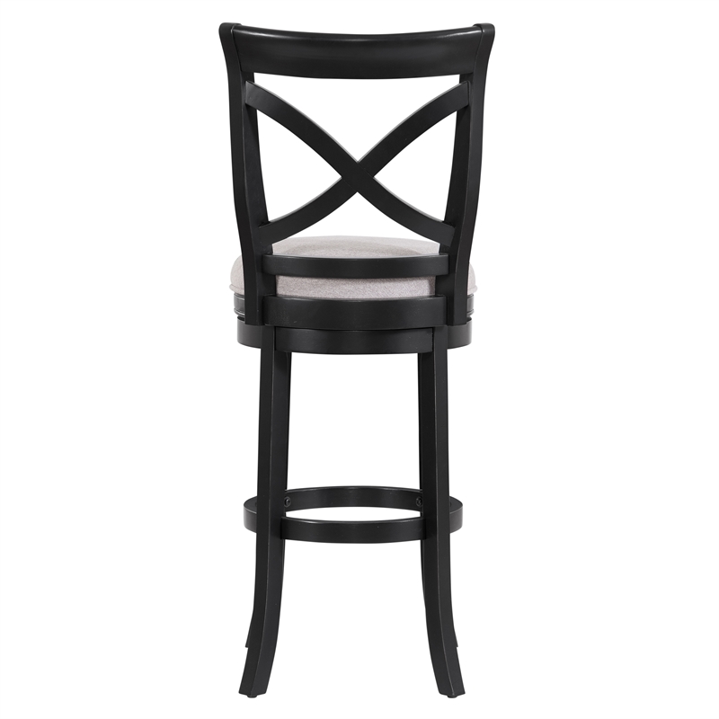 Bowery Hill Black X-back Swivel Solid Wood 30-inch Seat Height Bar Stool