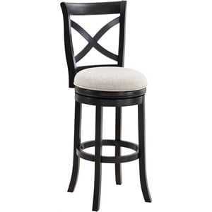 Bowery Hill Black X-back Swivel Solid Wood 30-inch Seat Height Bar Stool