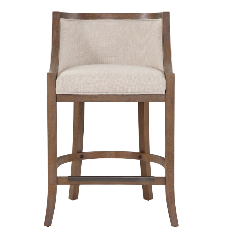 Bowery Hill Oversized Warm Brown Solid Wood 26-inch Seat Height Bar Stool