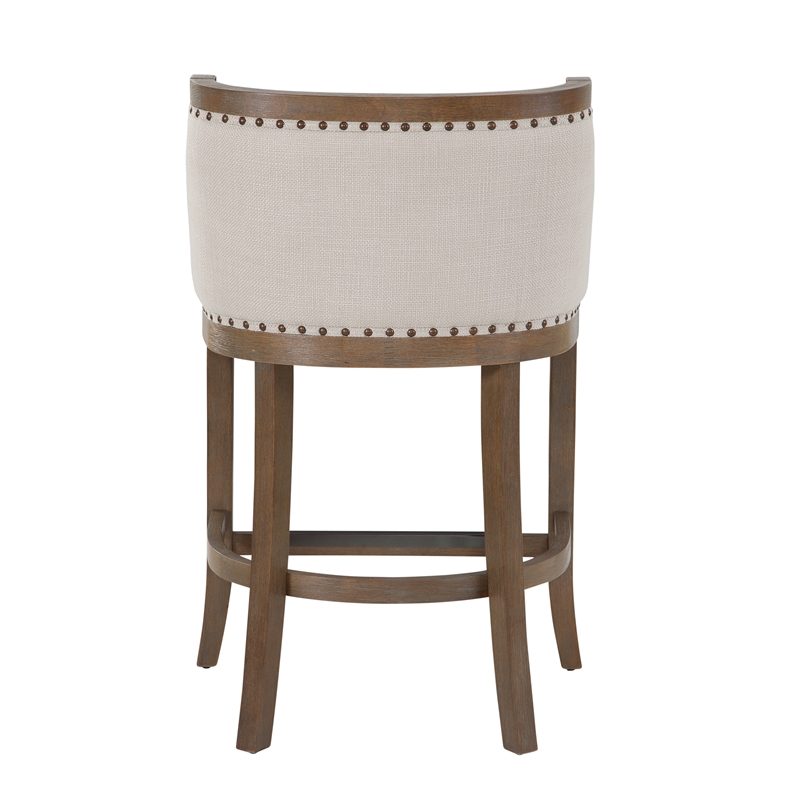 Bowery Hill Oversized Warm Brown Solid Wood 26-inch Seat Height Bar Stool
