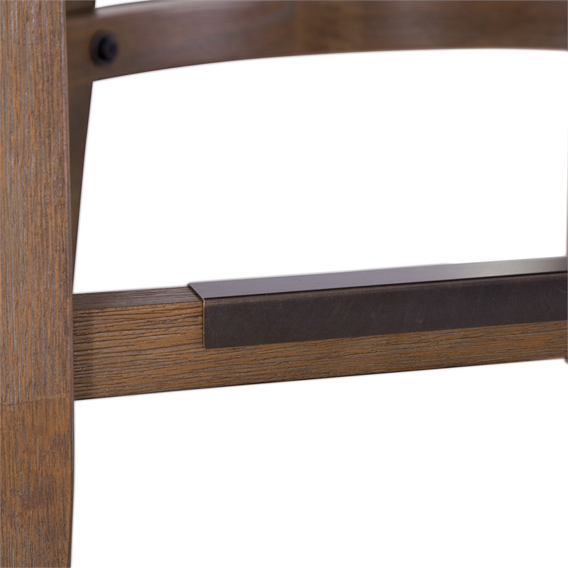 Bowery Hill Oversized Warm Brown Solid Wood 26-inch Seat Height Bar Stool