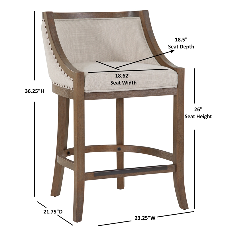 Bowery Hill Oversized Warm Brown Solid Wood 26-inch Seat Height Bar Stool