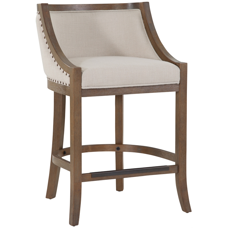 Bowery Hill Oversized Warm Brown Solid Wood 26-inch Seat Height Bar Stool