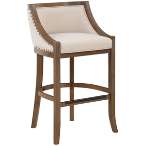 Bowery Hill Oversized Warm Brown Solid Wood 30-inch Seat Height Bar Stool