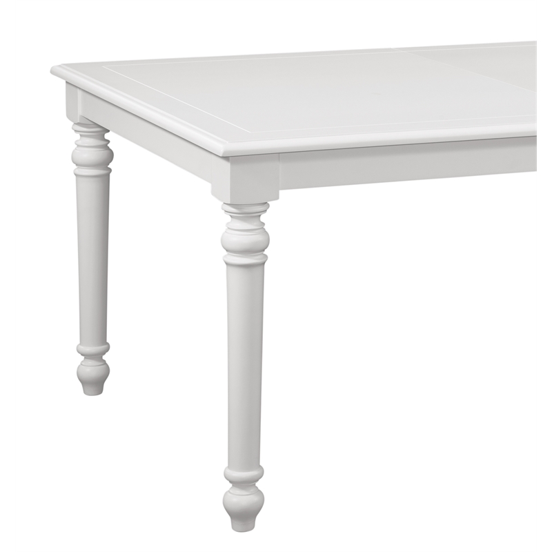Bowery Hill Wood 80-Inch Extenable Leg Table in Eggshell White