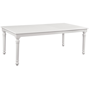 Bowery Hill Wood 80-Inch Extenable Leg Table in Eggshell White