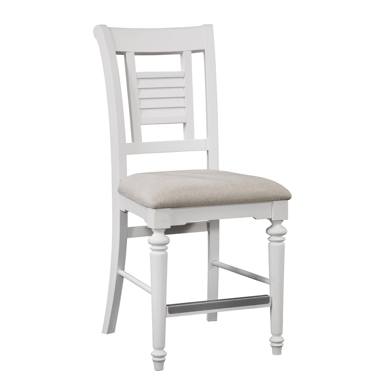 Bowery Hill Eggshell White Wood Counter Height Chair - Set of 2