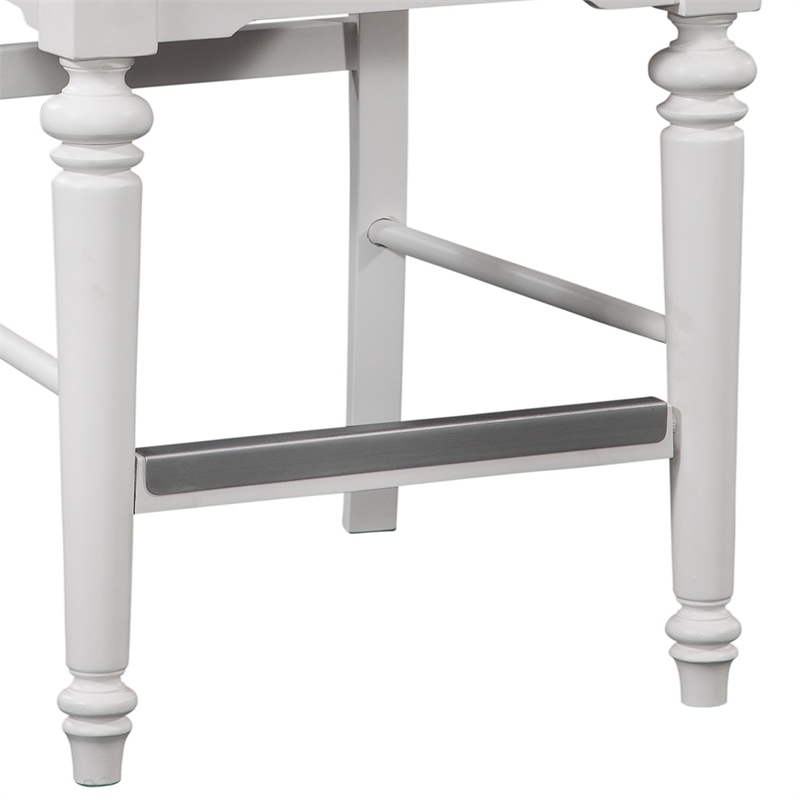 Bowery Hill Eggshell White Wood Counter Height Chair - Set of 2