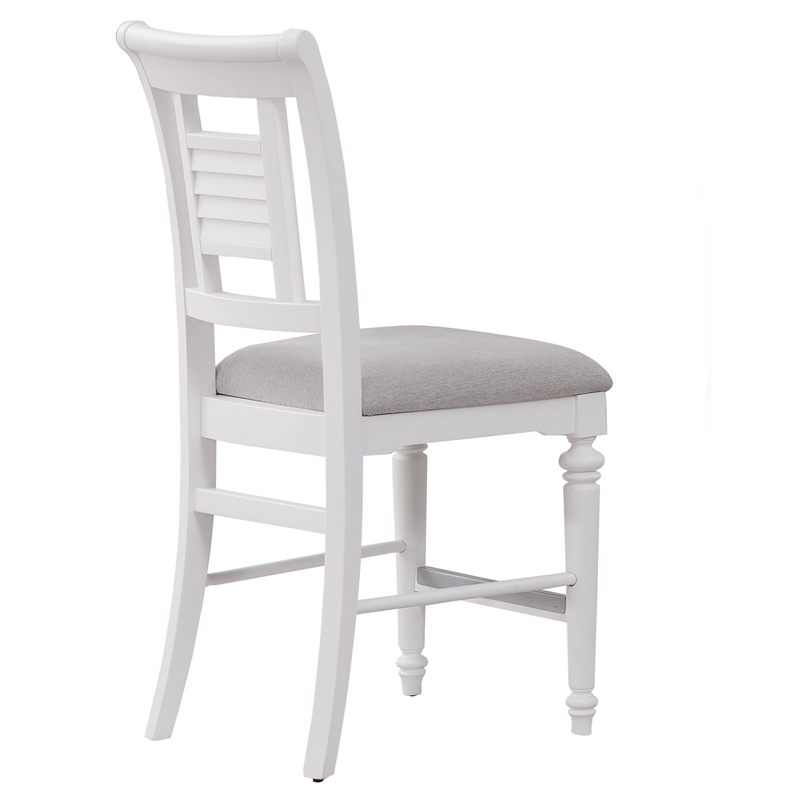 Bowery Hill Eggshell White Wood Counter Height Chair - Set of 2