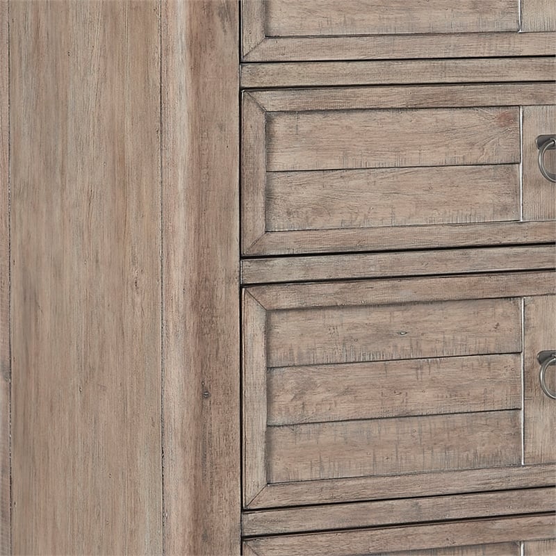 Bowery Hill Beige Antique Sand Wood 5-drawer Farmhouse Style Chest