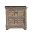 Bowery Hill Beige Antique Sand Wood Two Drawer Farmhouse Style Nightstand
