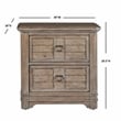 Bowery Hill Beige Antique Sand Wood Two Drawer Farmhouse Style Nightstand