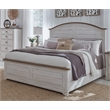 Bowery Hill White-Washed Wood Farmhouse Queen Size Arched Panel Bed