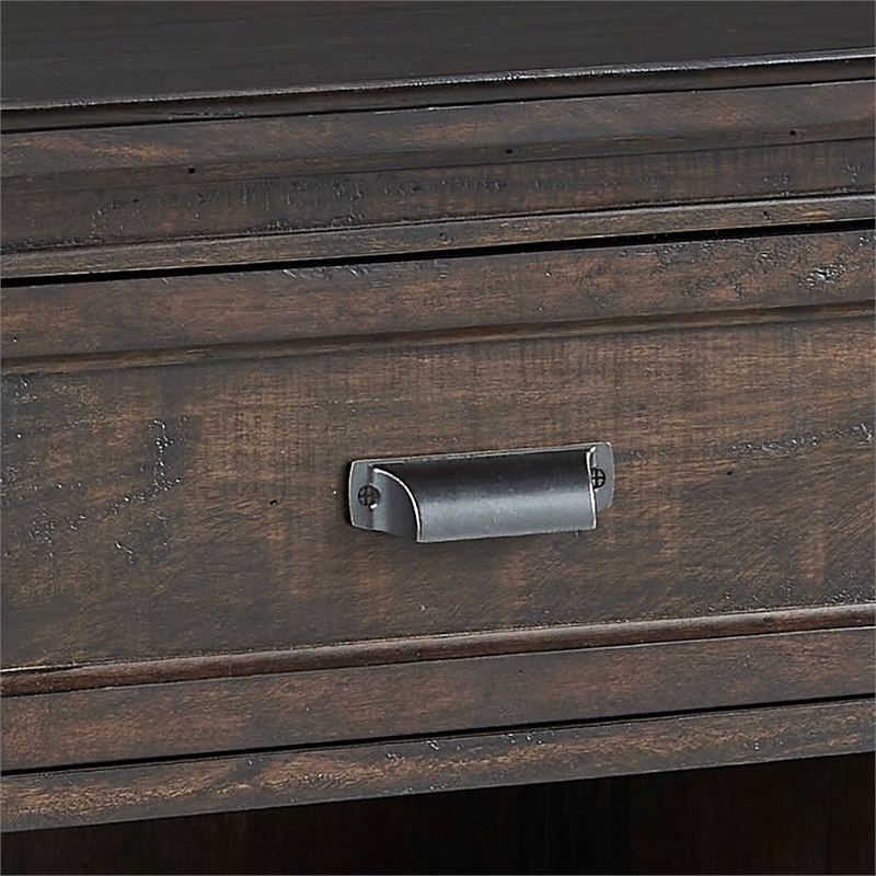 Bowery Hill Modern Farmhouse 1-drawer Rustic Brown Wood Nightstand