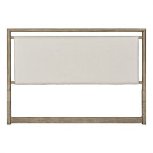 Bowery Hill Transitional King Upholstered Panel Headboard in Nutmeg
