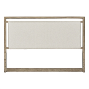 Bowery Hill Transitional Queen Upholstered Panel Headboard in Nutmeg