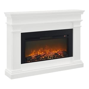 Bowery Hill 58.5&quot Modern Solid Wood Electric Fireplace in White