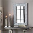 Bowery Hill Contemporary Pine Wood Mirror in Blue/Gray/Silver