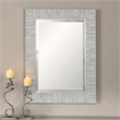 Bowery Hill Contemporary Pine Wood Mirror in Blue/Gray/Silver