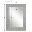 Bowery Hill Contemporary Pine Wood Mirror in Blue/Gray/Silver