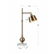 Bowery Hill Contemporary Metal and Crystal Task Lamp in Brass