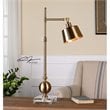 Bowery Hill Contemporary Metal and Crystal Task Lamp in Brass