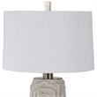 Bowery Hill Contemporary Ceramic Fabric and Iron Table Lamp in Warm Gray
