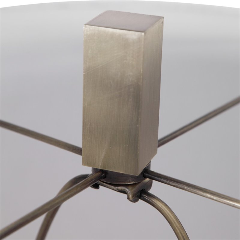 Bowery Hill Contemporary Ceramic Fabric and Iron Table Lamp in Warm Gray