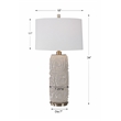 Bowery Hill Contemporary Ceramic Fabric and Iron Table Lamp in Warm Gray