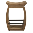Bowery Hill Modern Wood and Steel Counter Stool in Brown Finish
