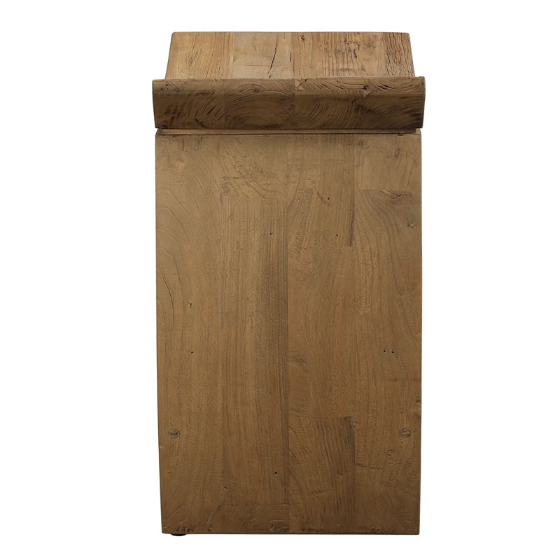 Bowery Hill Modern Wood and Steel Counter Stool in Brown Finish