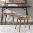 Bowery Hill Oak Wood and Rattan Scandinavian Small Bench in Woodtone