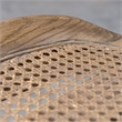 Bowery Hill Oak Wood and Rattan Scandinavian Small Bench in Woodtone