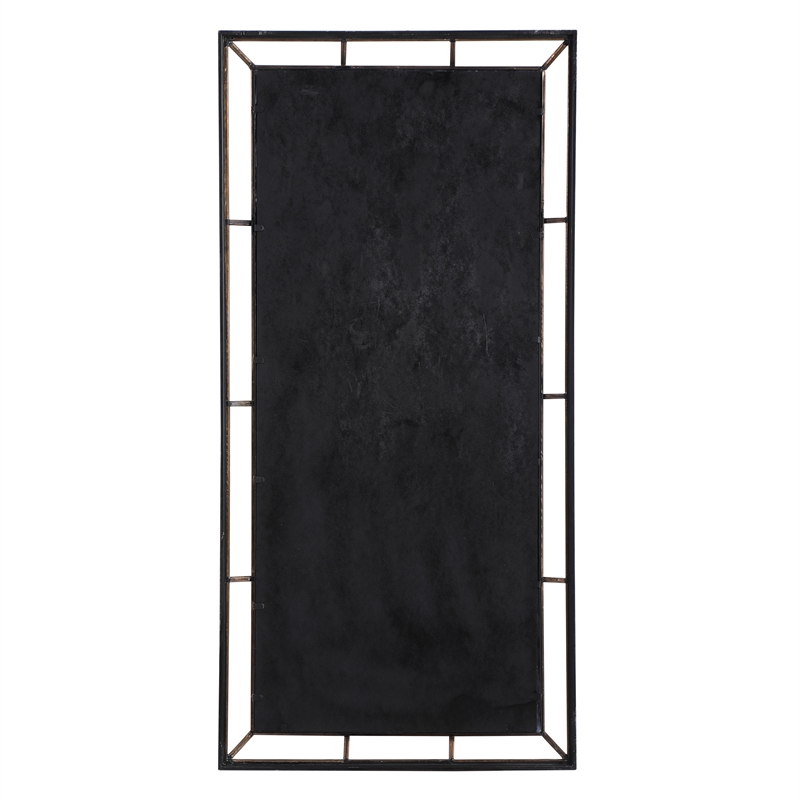 Bowery Hill Traditional Iron MDF Wood Copper Mirror in Brass