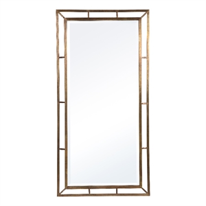 Bowery Hill Traditional Iron MDF Wood Copper Mirror in Brass