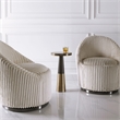 Bowery Hill Contemporary Glass Accent Table in Brass/Brown Finish