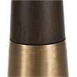 Bowery Hill Contemporary Glass Accent Table in Brass/Brown Finish