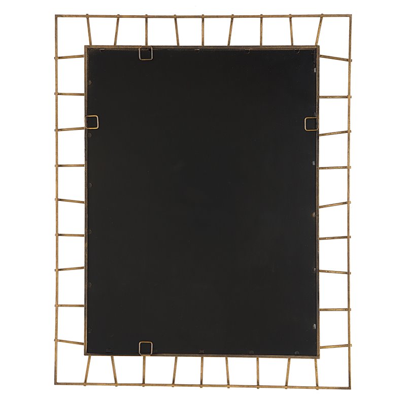 Bowery Hill Contemporary Iron and MDF Rectangular Mirror in Gold