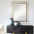 Bowery Hill Contemporary Iron and MDF Rectangular Mirror in Gold