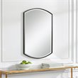 Bowery Hill Transitional Iron Metal and MDF Mirror in Sleek Satin Black