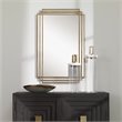 Bowery Hill Iron Metal & MDF Mirror with Silver Highlights in Brushed Gold